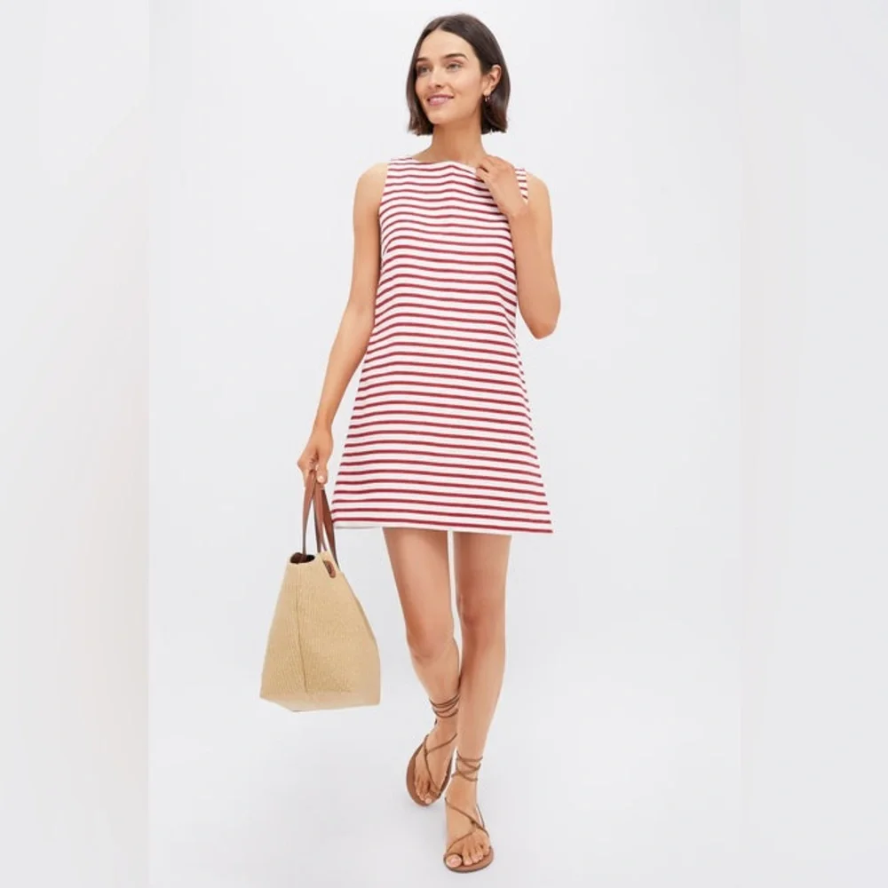 NWT Faithfull The Brand Red Breton Stripe Kelly Mini Dress, Size 4 (Small) - Picture 2 of 15
